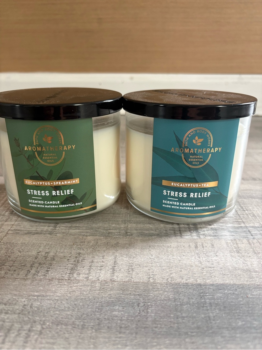 Set of Two Bath & Body Works Aromatherapy Stress Relief Candle Duo